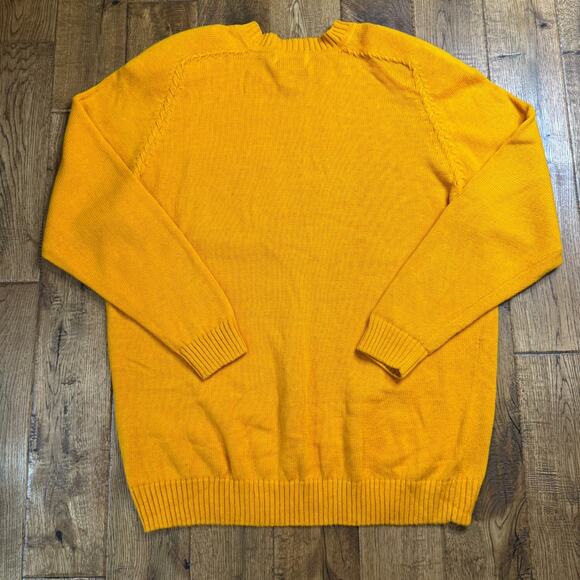 Vtg August Max Knit Christmas Sweater Mustard Yellow Womens Plus Size 1X - Picture 5 of 5